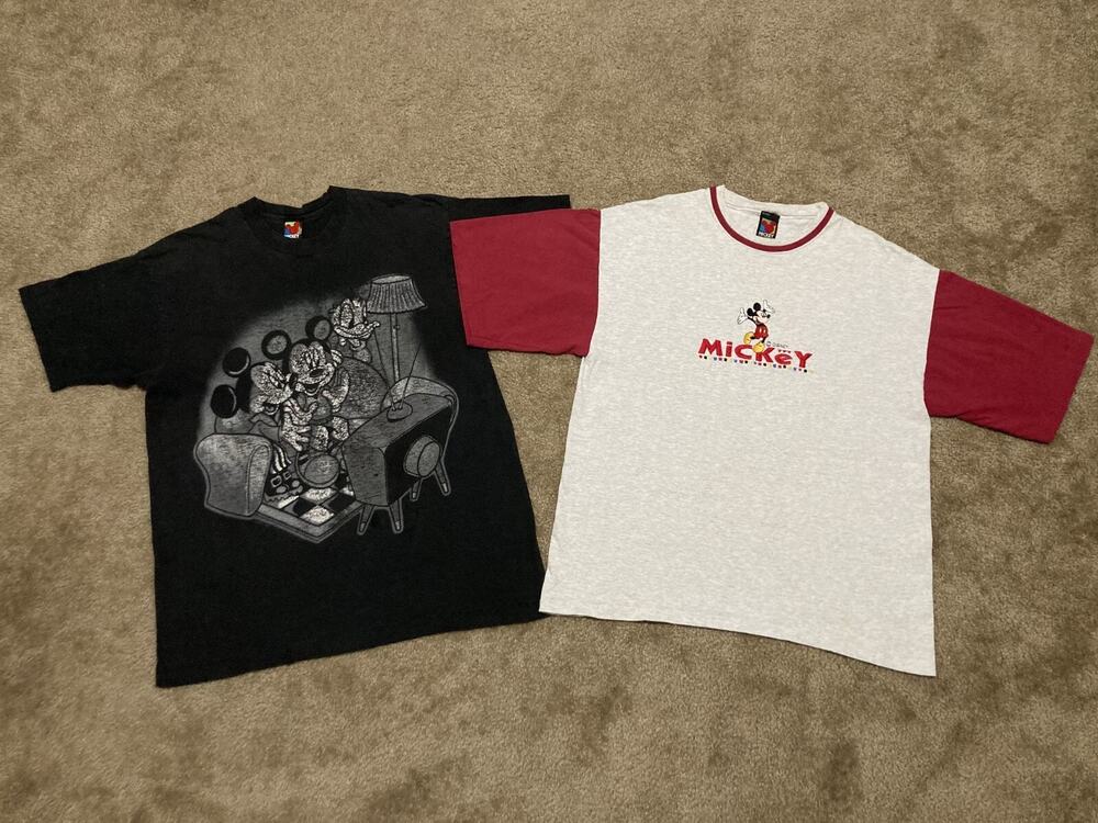 RARE Vintage Disney T-Shirt *BUNDLE OF 2* Mickey Unlimited Minnie Mouse Size XL